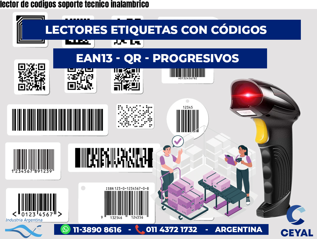 lector de codigos soporte tecnico inalambrico