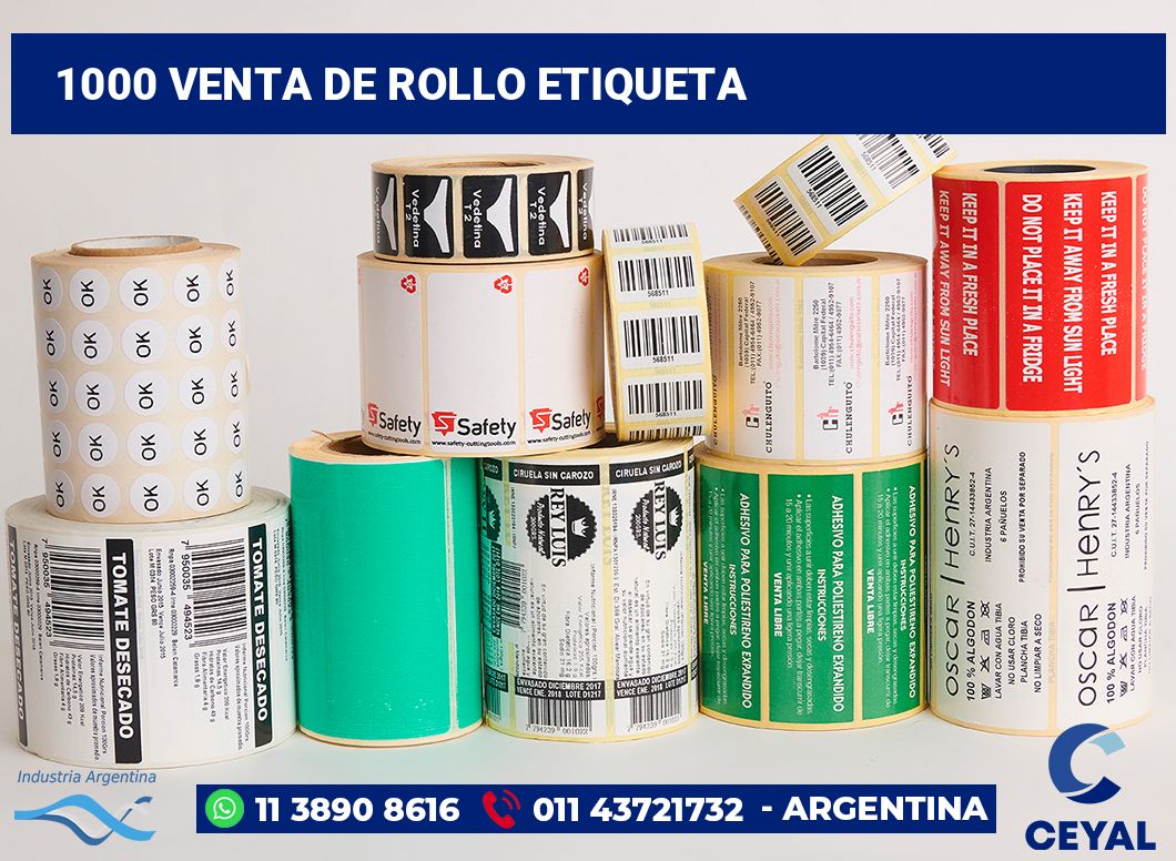 1000 Venta de rollo etiqueta