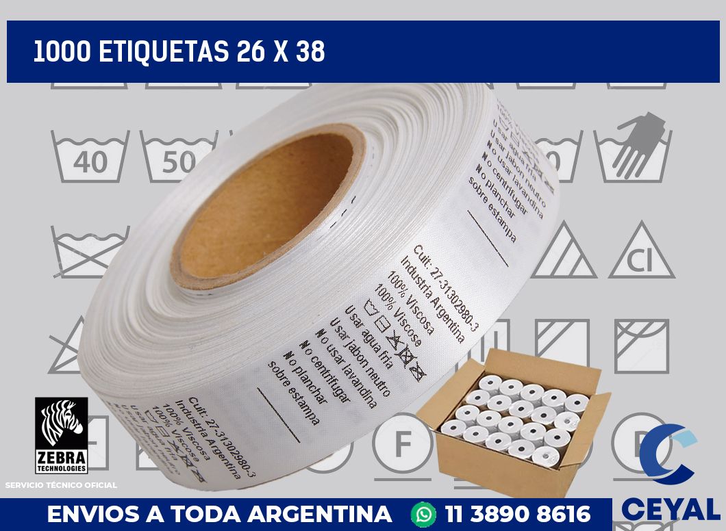 1000 etiquetas 26 x 38
