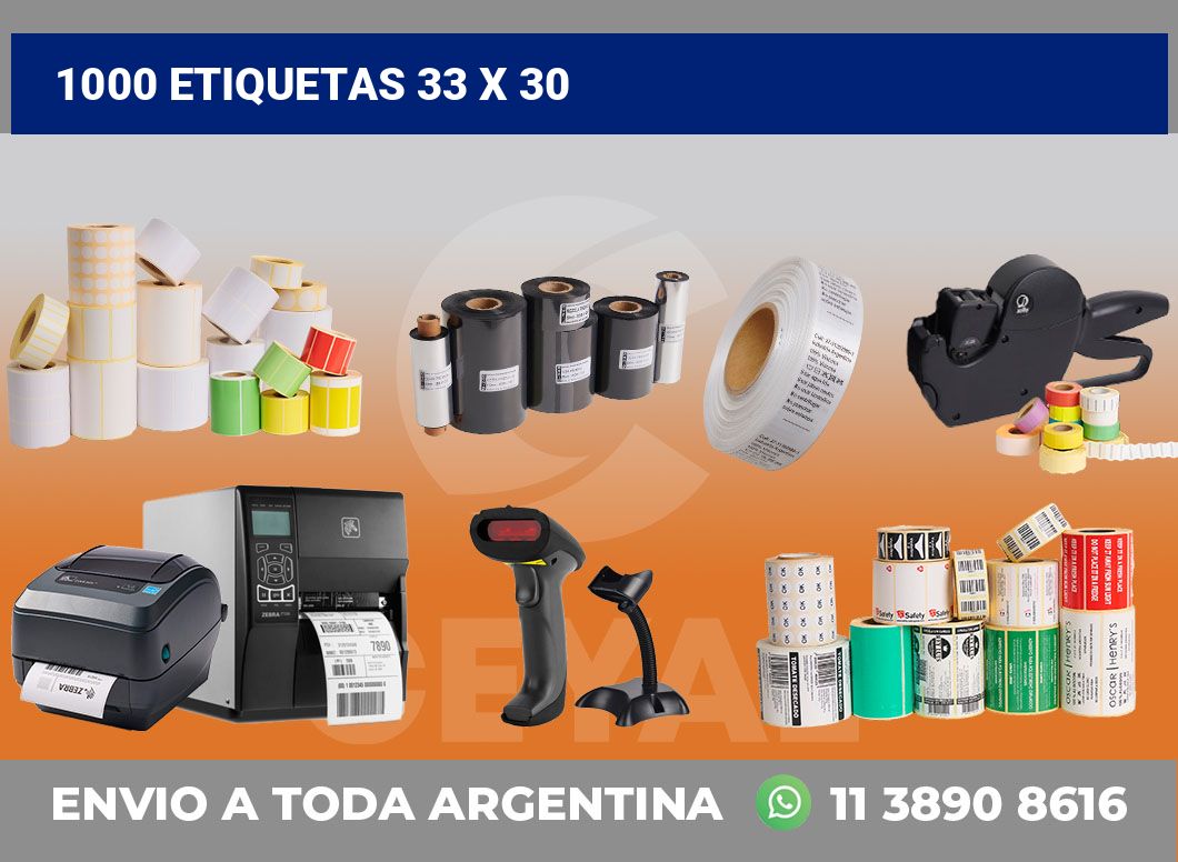 1000 etiquetas 33 x 30