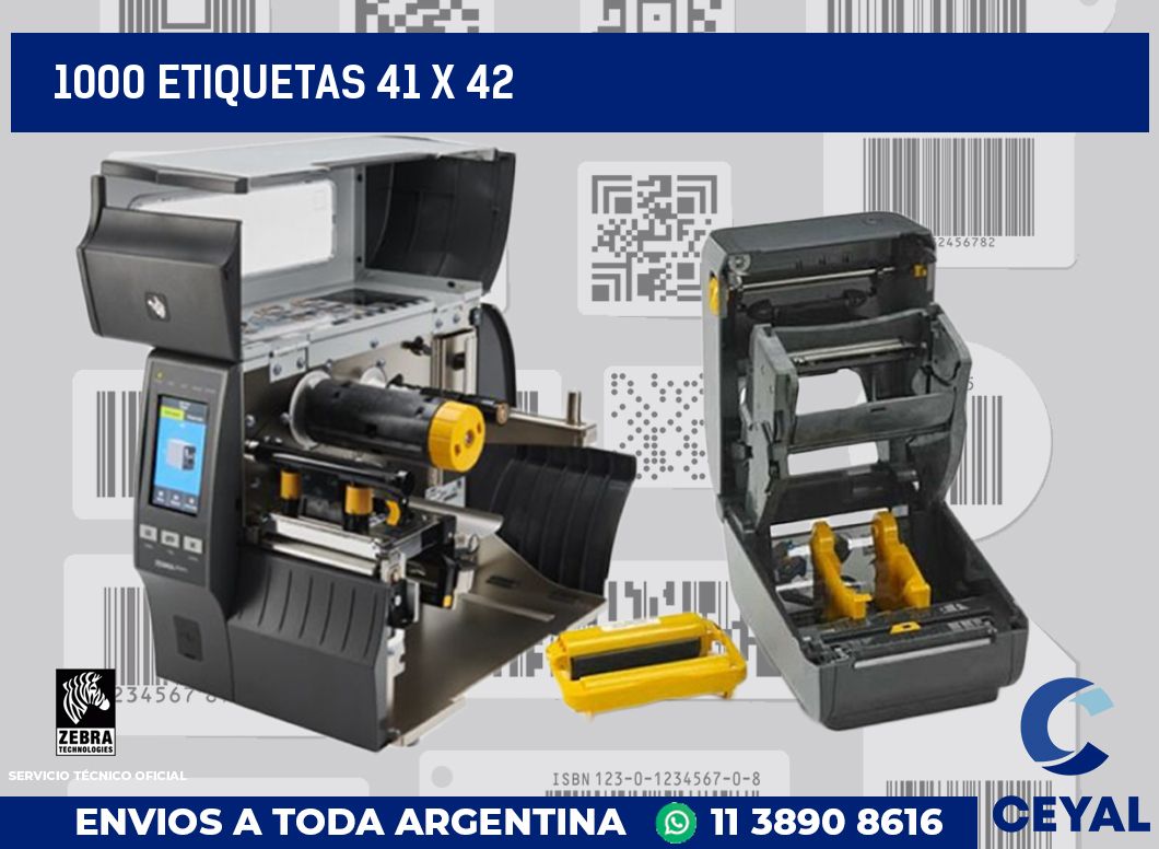 1000 etiquetas 41 x 42