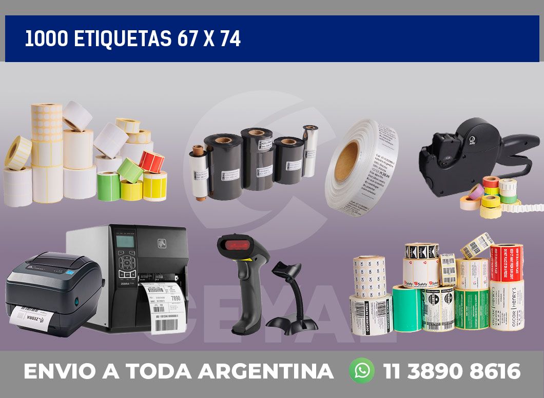 1000 etiquetas 67 x 74