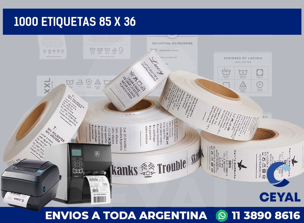 1000 etiquetas 85 x 36