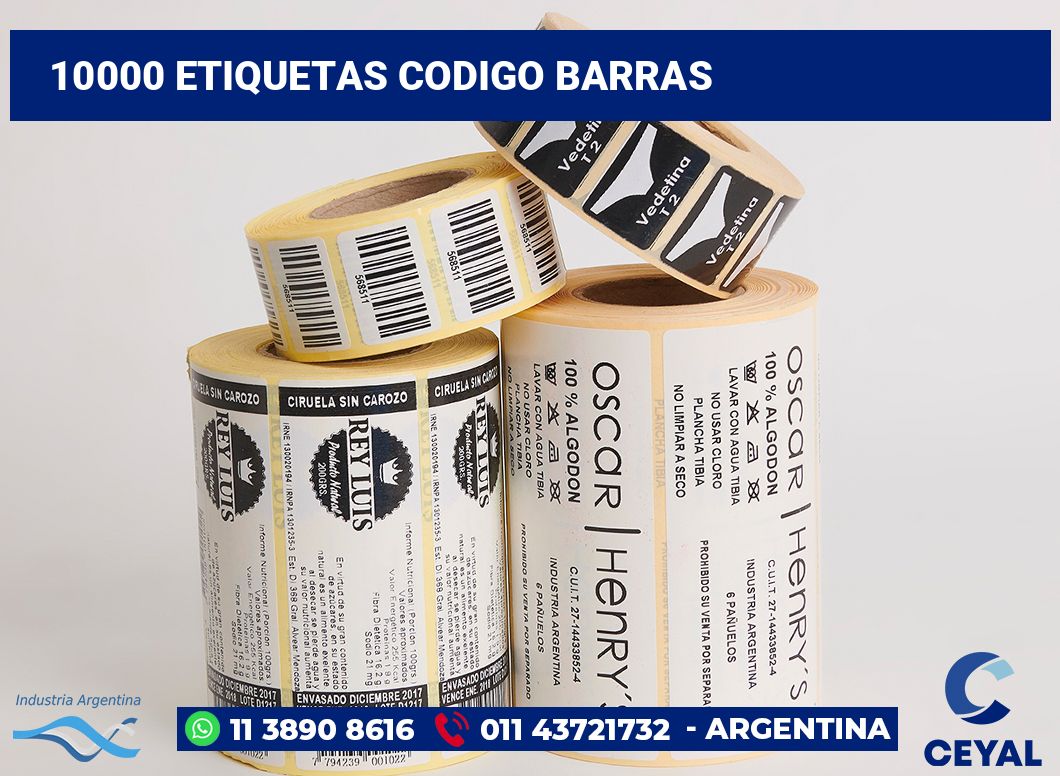 10000 Etiquetas codigo barras