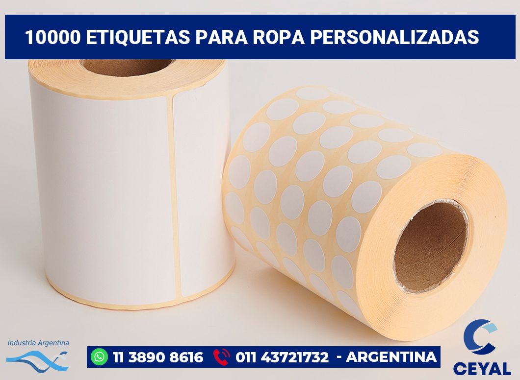 10000 Etiquetas para ropa personalizadas