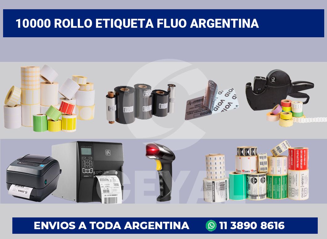 10000 Rollo etiqueta fluo argentina