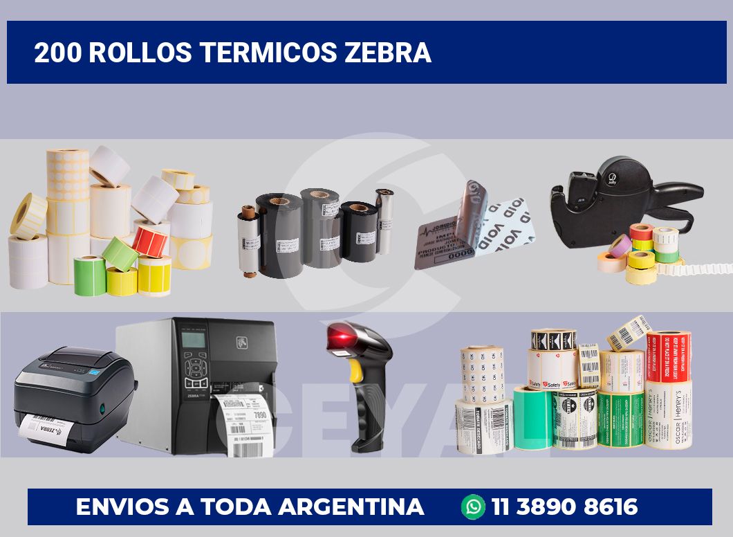 200 Rollos termicos zebra