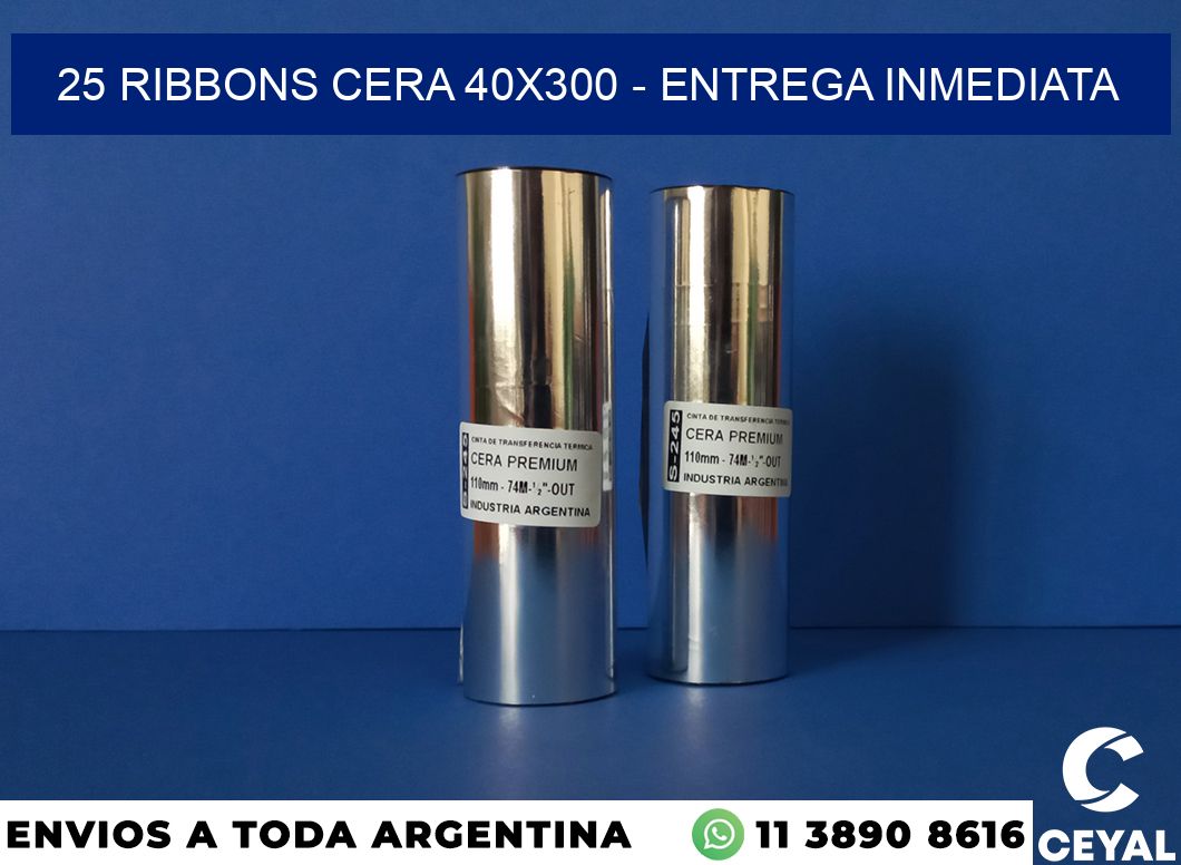 25 Ribbons cera 40×300 – Entrega inmediata