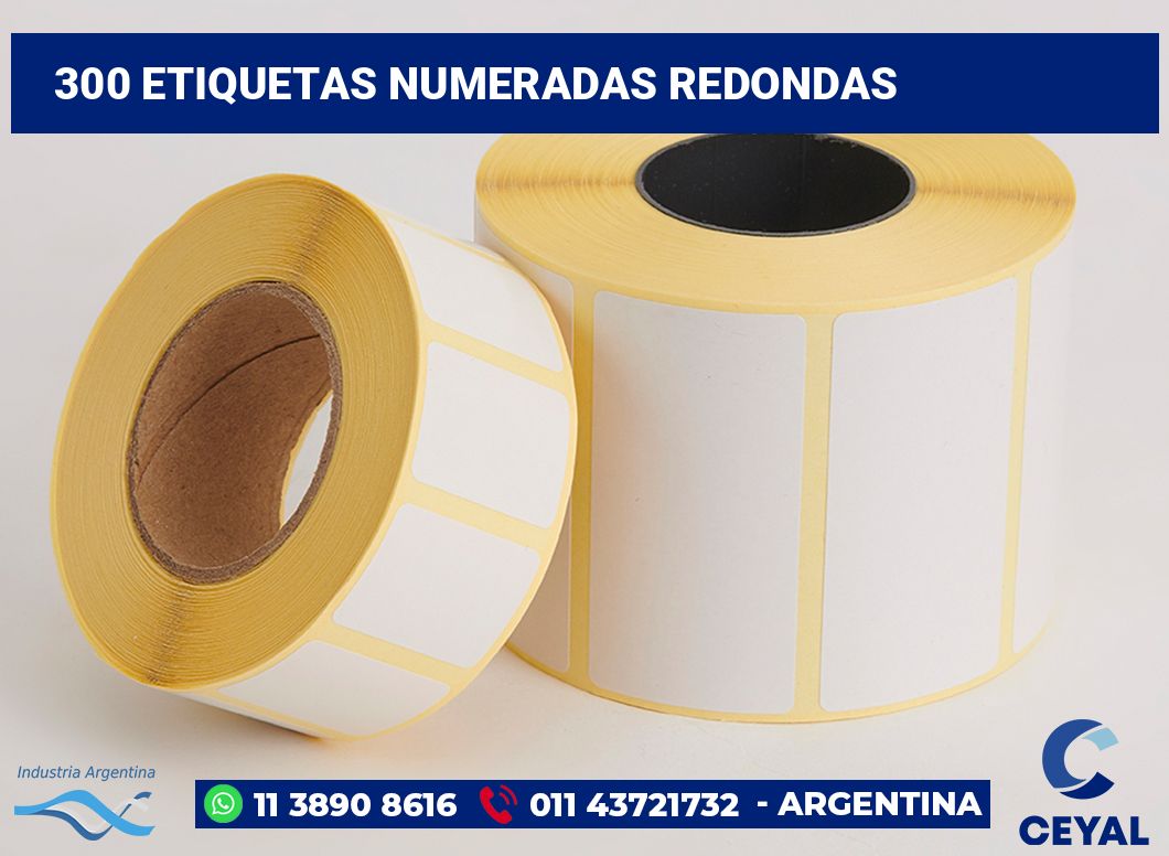 300 Etiquetas numeradas redondas