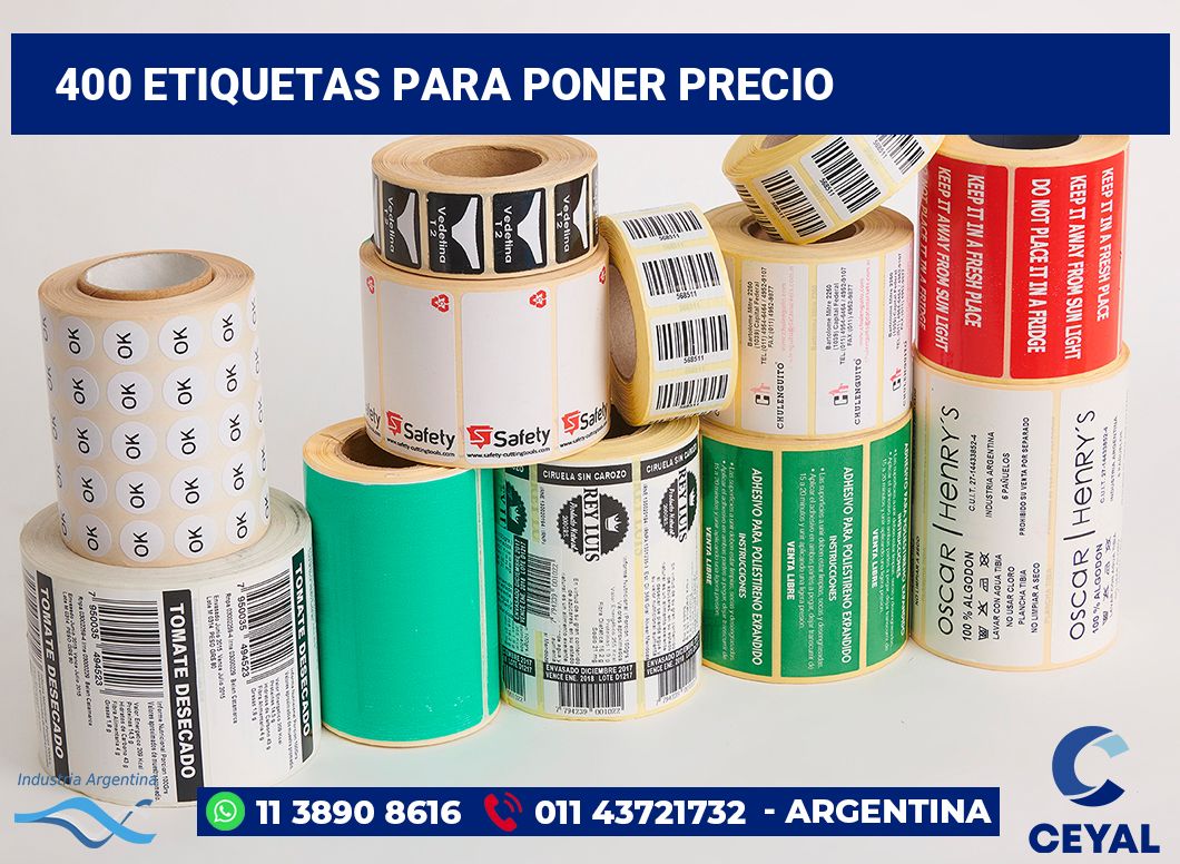 400 Etiquetas para poner precio