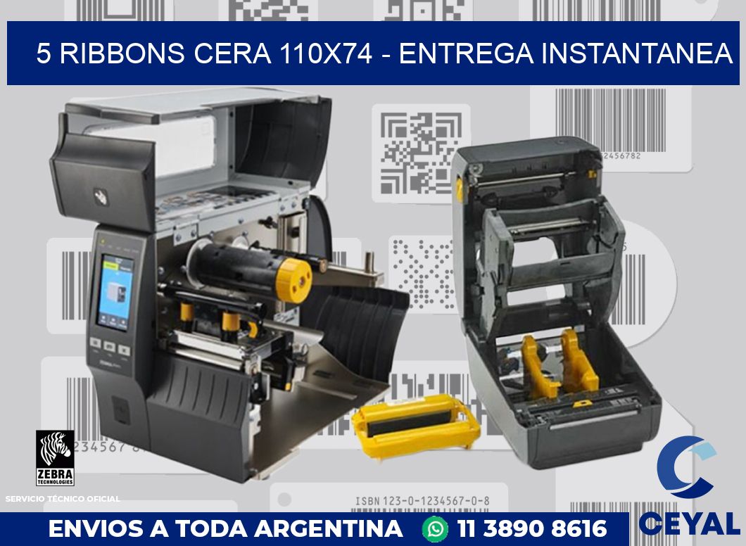 5 Ribbons cera 110x74 - entrega instantanea