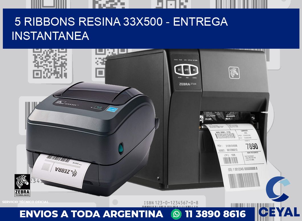 5 Ribbons resina 33x500 - entrega instantanea