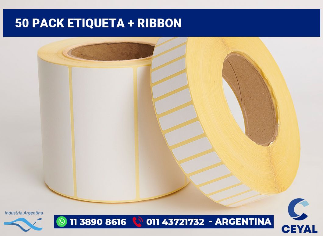 50 Pack etiqueta + ribbon