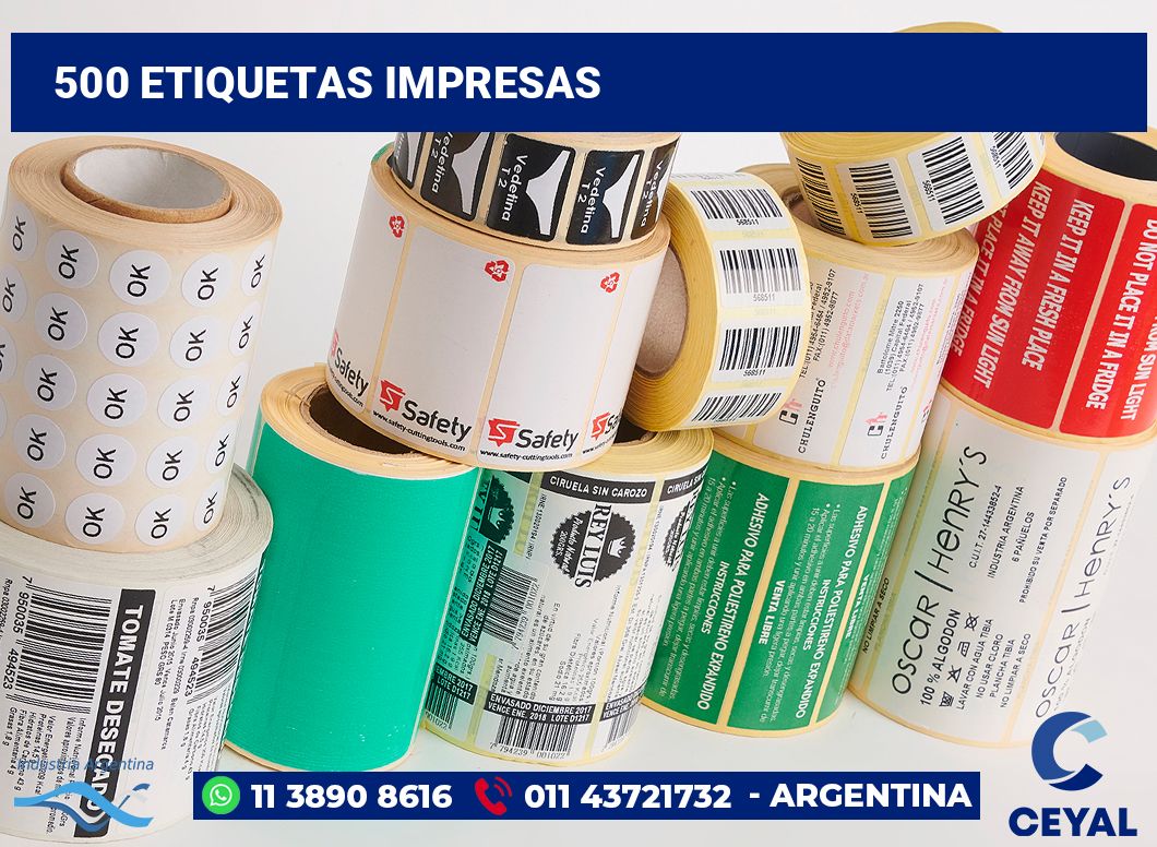 500 Etiquetas impresas