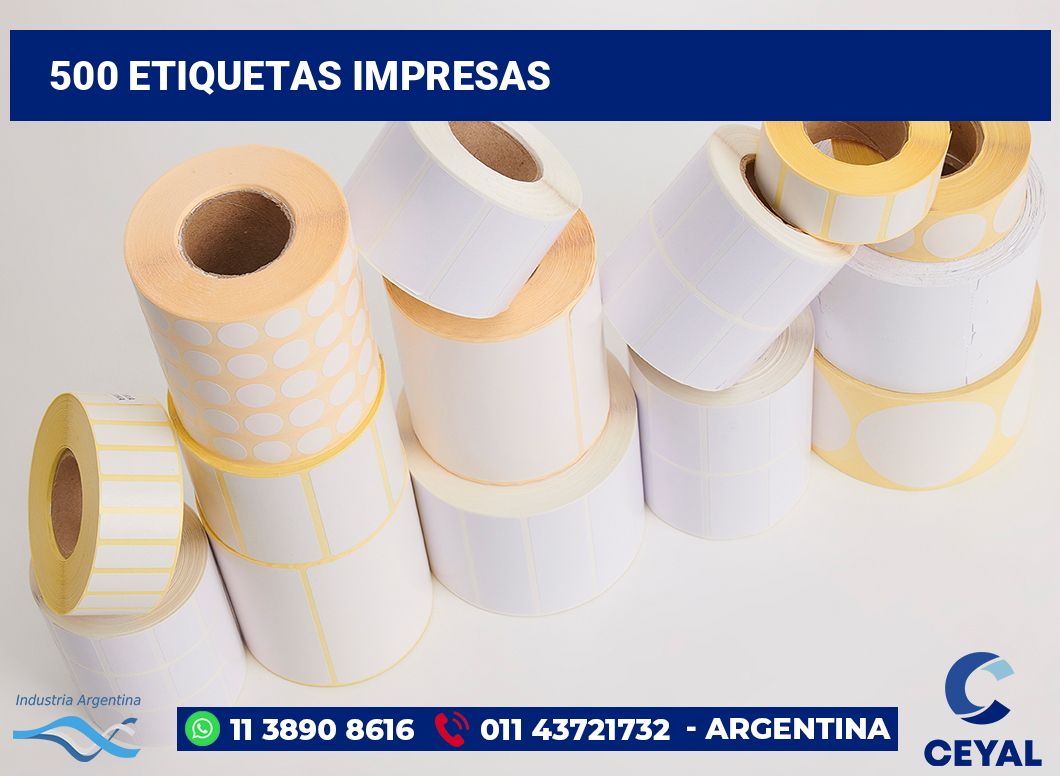 500 Etiquetas impresas