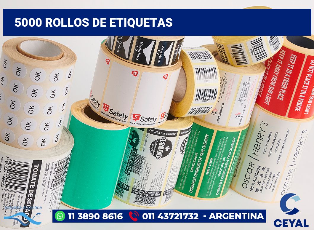 5000 Rollos de etiquetas