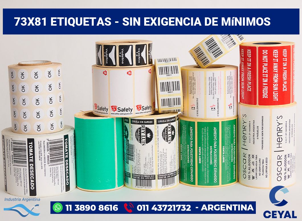 73x81 Etiquetas