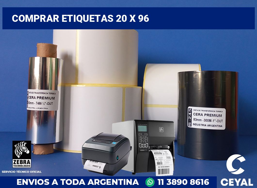 Comprar etiquetas 20 x 96