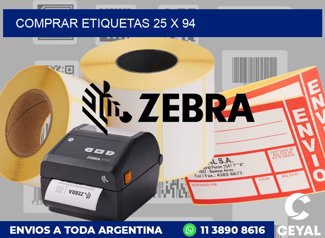 Comprar etiquetas 25 x 94