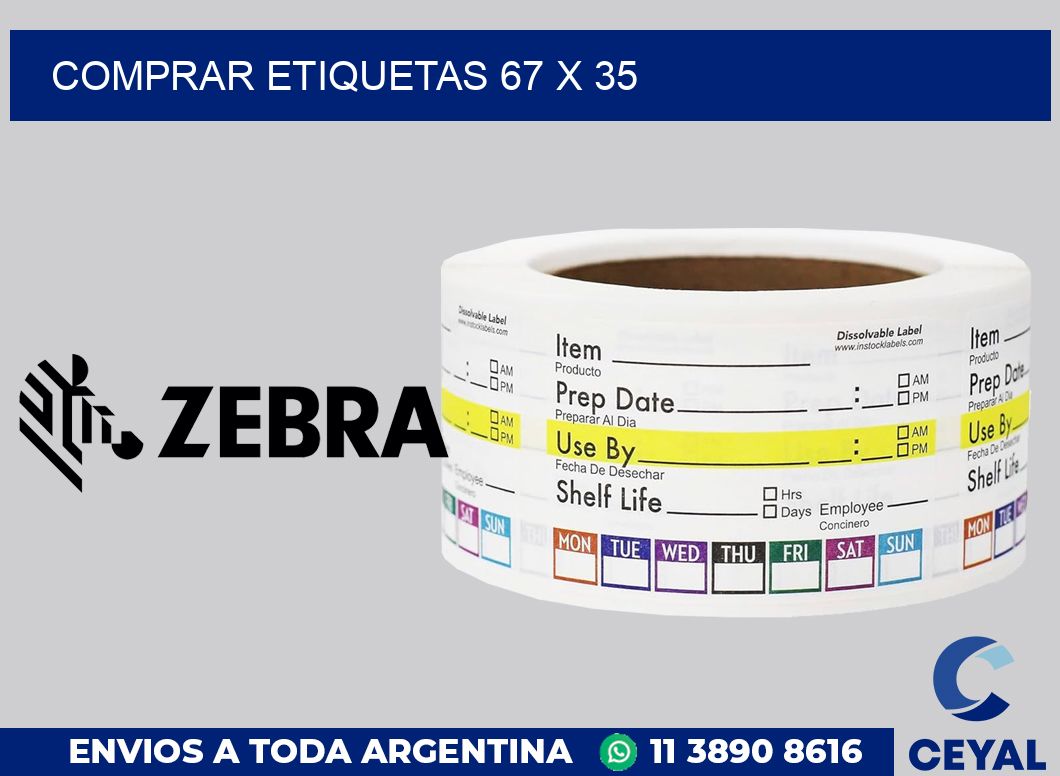 Comprar etiquetas 67 x 35