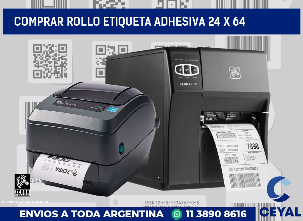Comprar rollo etiqueta adhesiva 24 x 64
