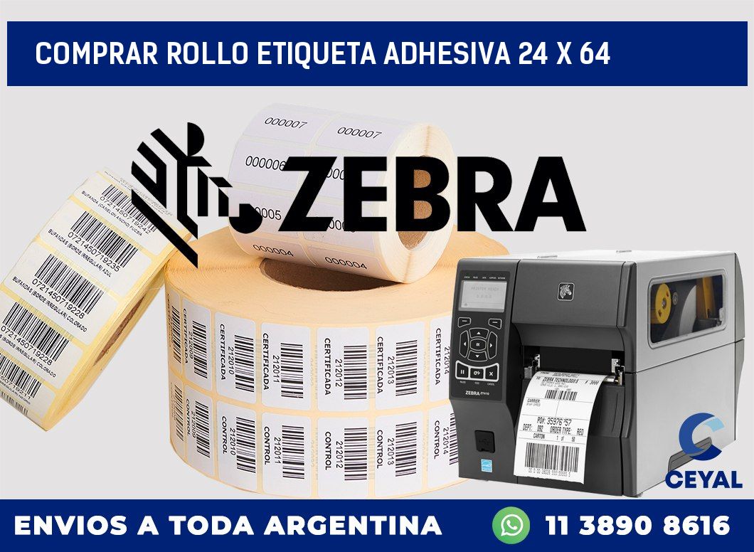 Comprar rollo etiqueta adhesiva 24 x 64