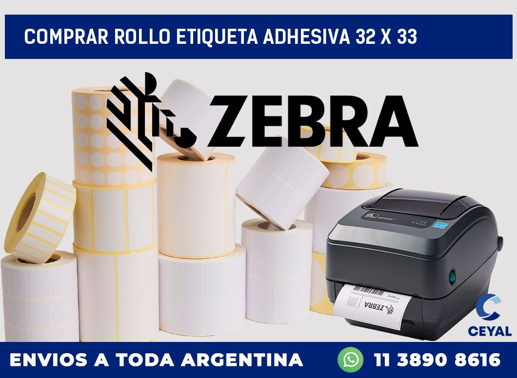 Comprar rollo etiqueta adhesiva 32 x 33