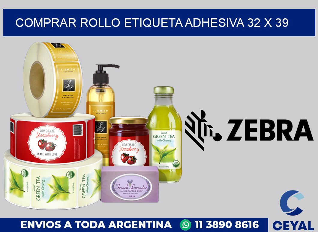Comprar rollo etiqueta adhesiva 32 x 39