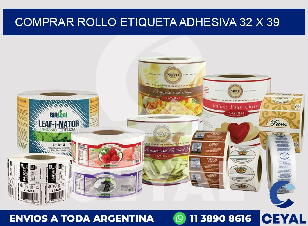 Comprar rollo etiqueta adhesiva 32 x 39