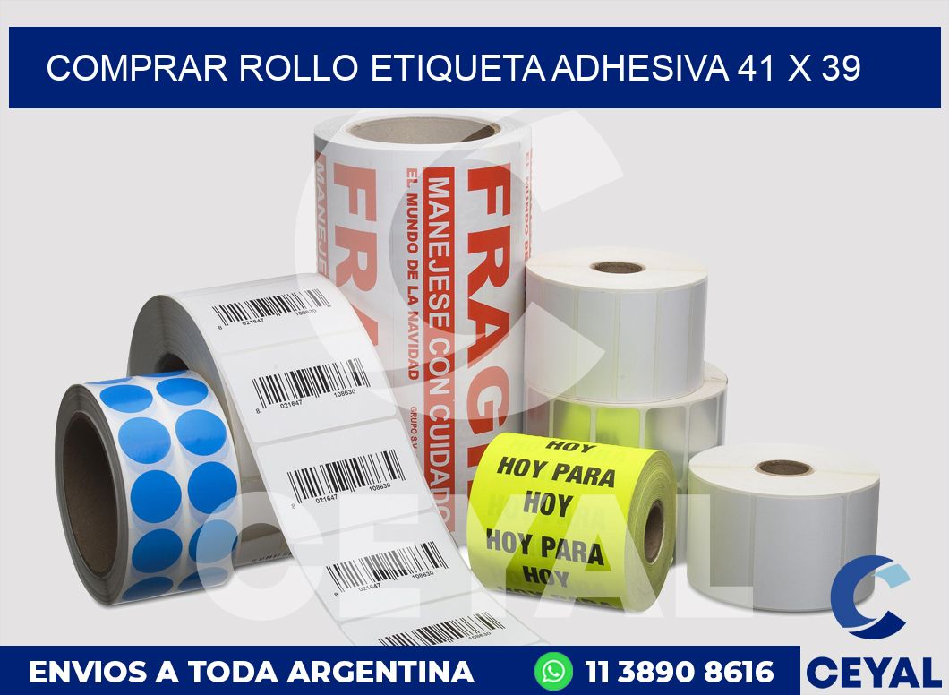 Comprar rollo etiqueta adhesiva 41 x 39
