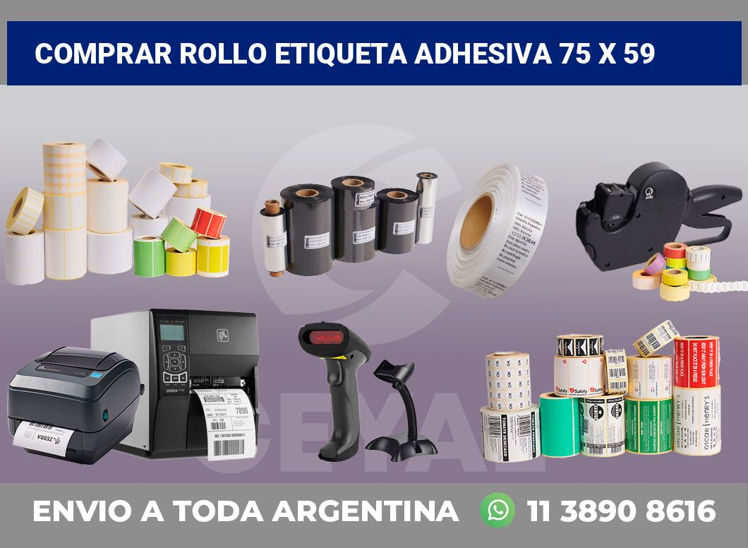 Comprar rollo etiqueta adhesiva 75 x 59