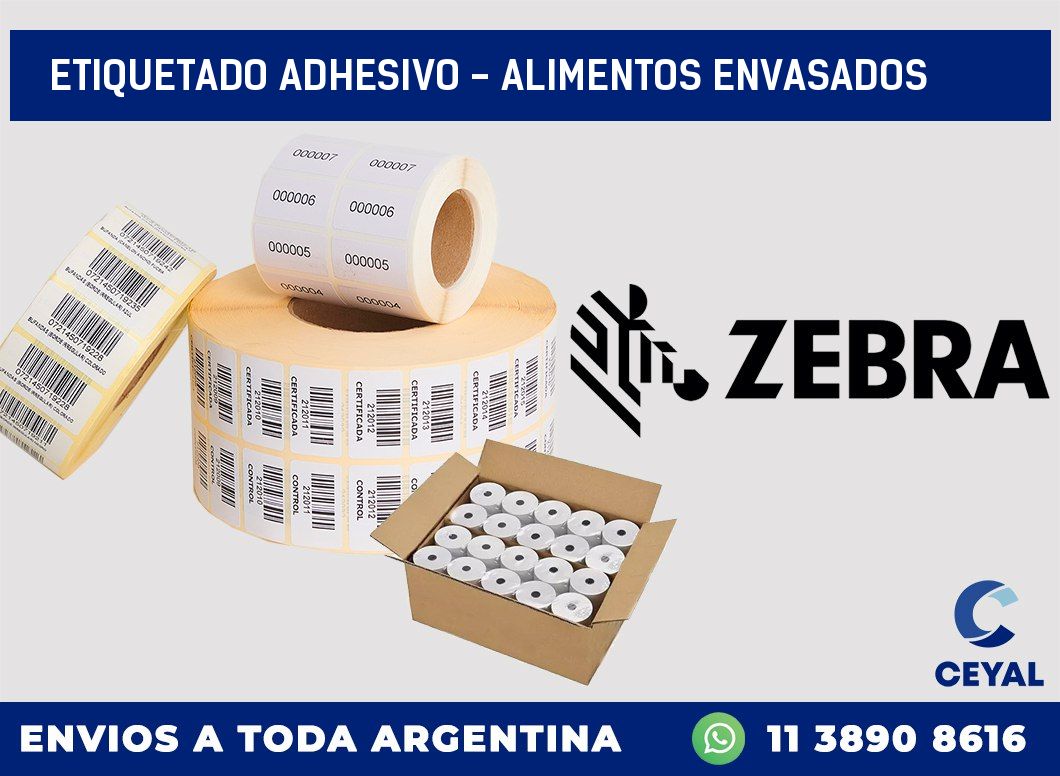 Etiquetado adhesivo - alimentos envasados