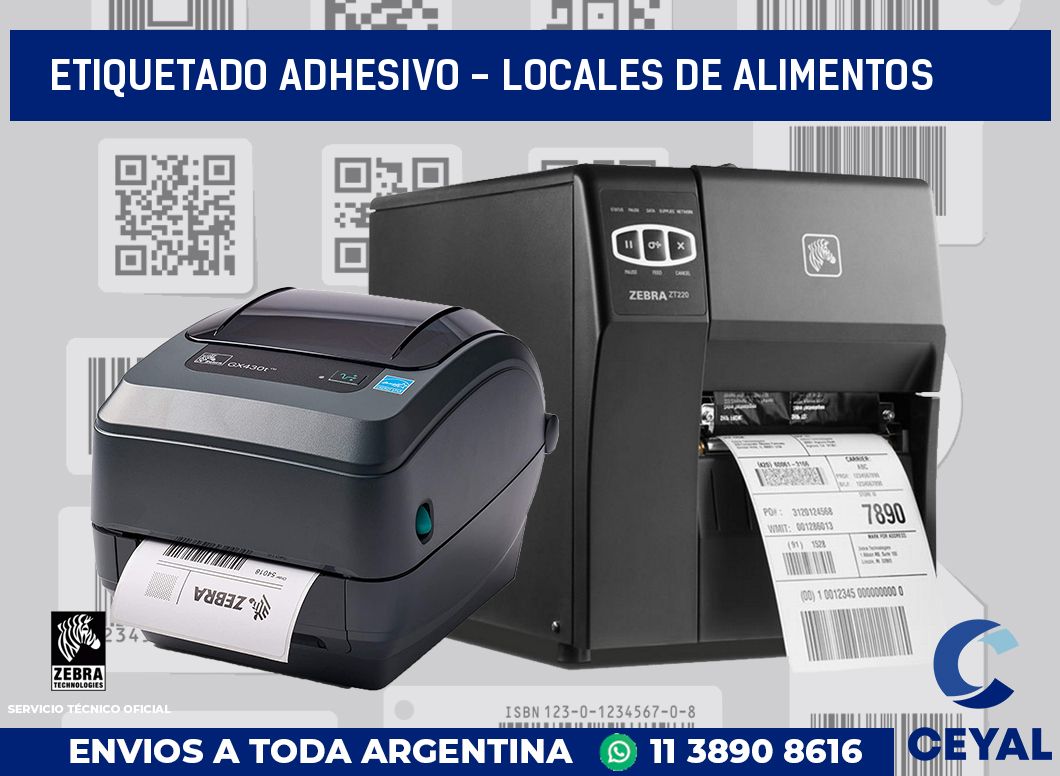 Etiquetado adhesivo - locales de alimentos