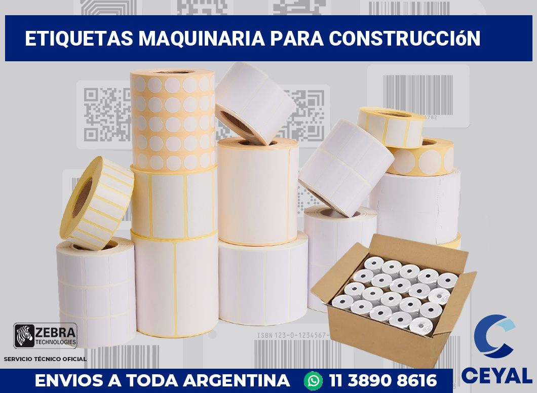 Etiquetas Maquinaria para construcción