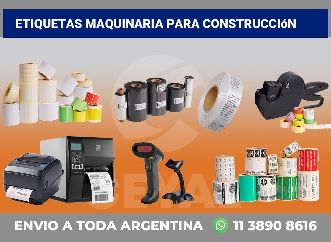 Etiquetas Maquinaria para construcción