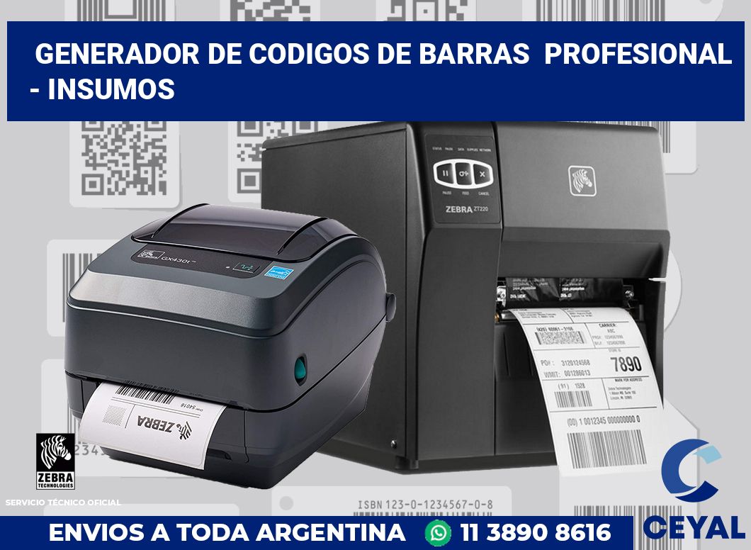 Generador de codigos de barras  profesional  - Insumos