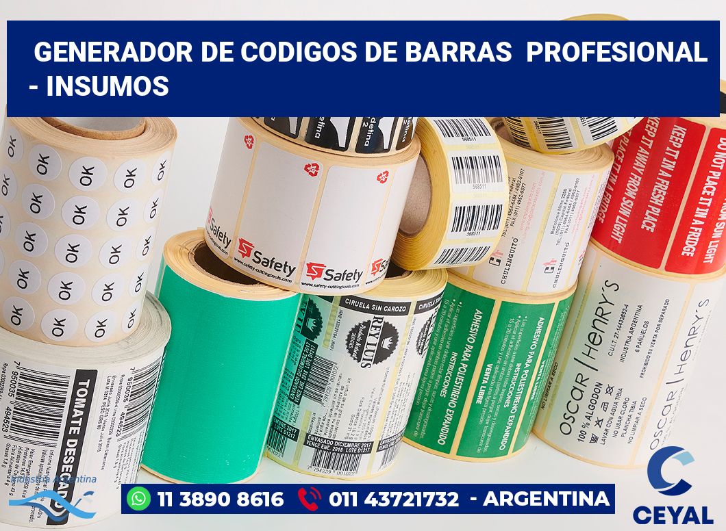 Generador de codigos de barras  profesional  - Insumos