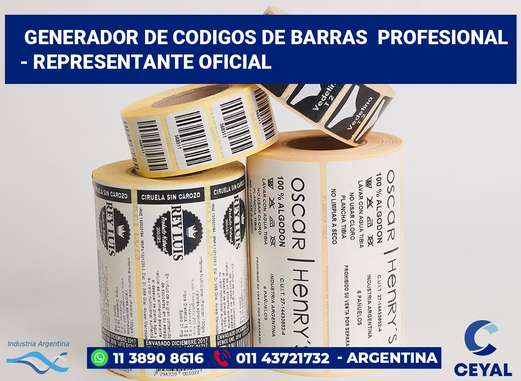 Generador de codigos de barras  profesional  - Representante oficial
