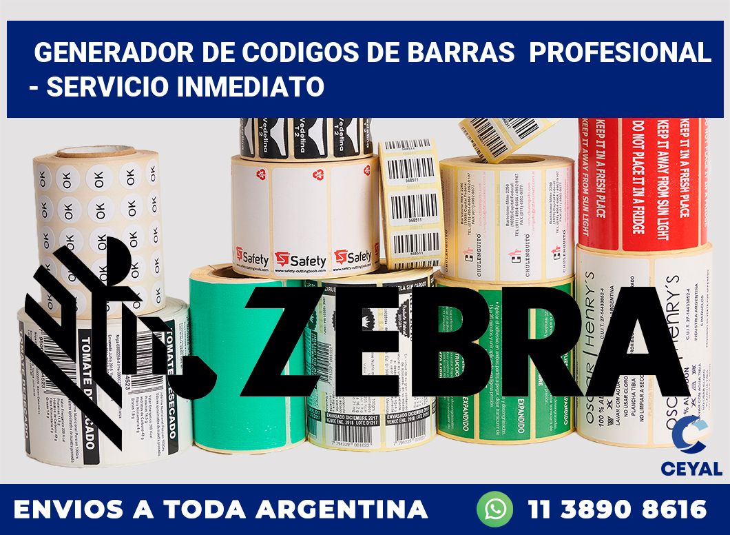 Generador de codigos de barras  profesional  – Servicio inmediato