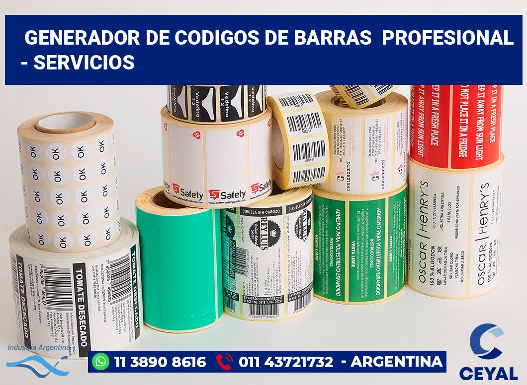 Generador de codigos de barras  profesional  - Servicios