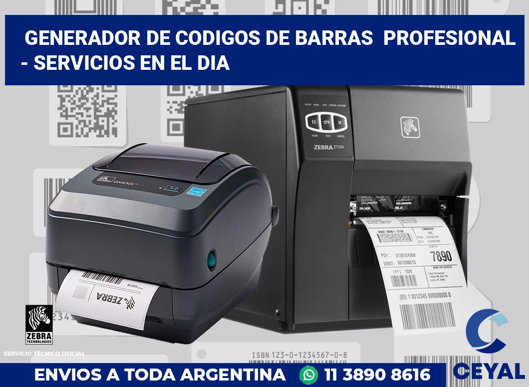 Generador de codigos de barras  profesional  - Servicios en el dia