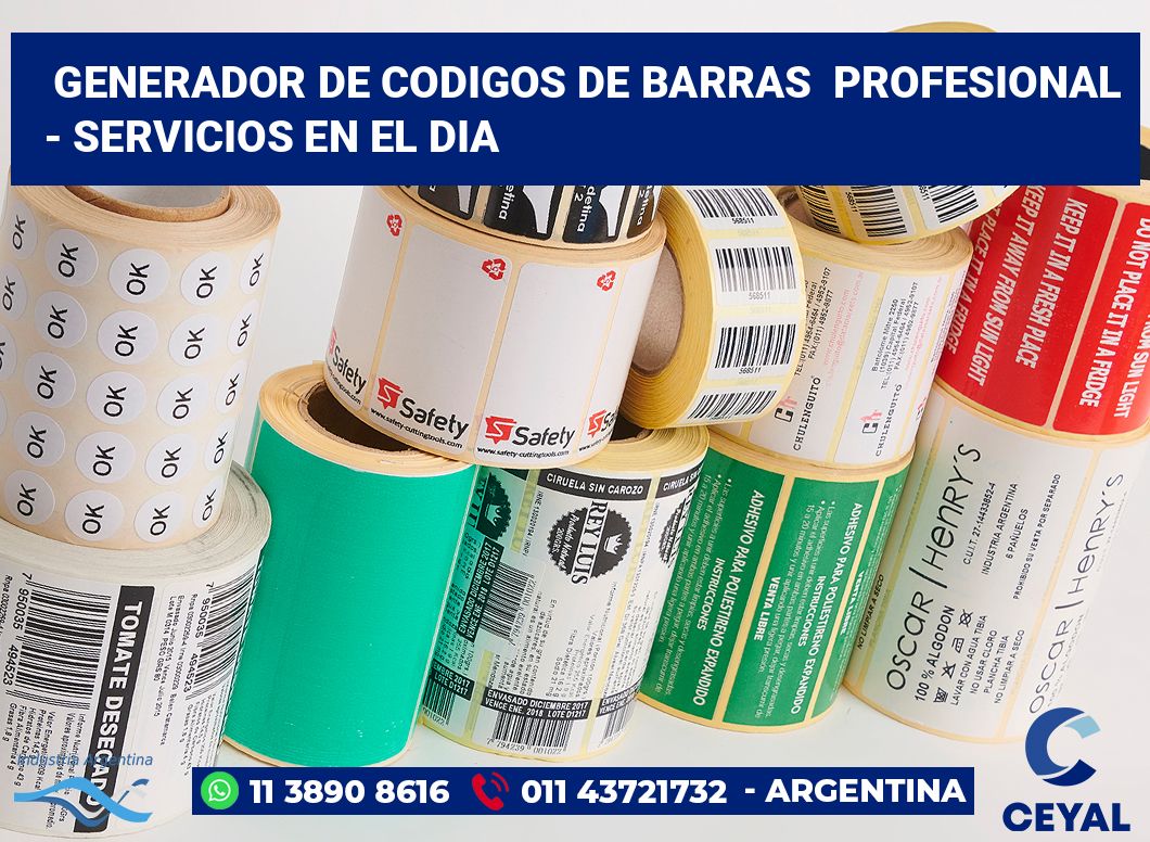 Generador de codigos de barras  profesional  - Servicios en el dia