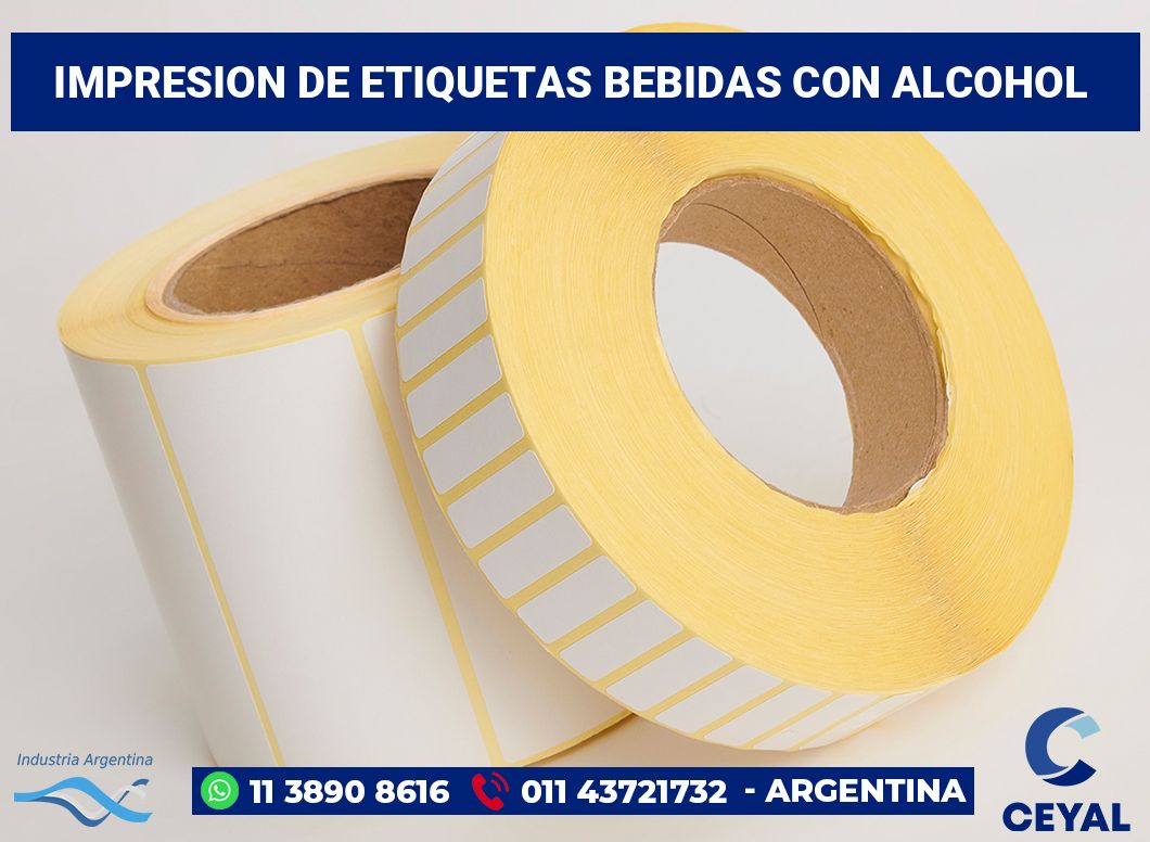 Impresion de etiquetas Bebidas con alcohol