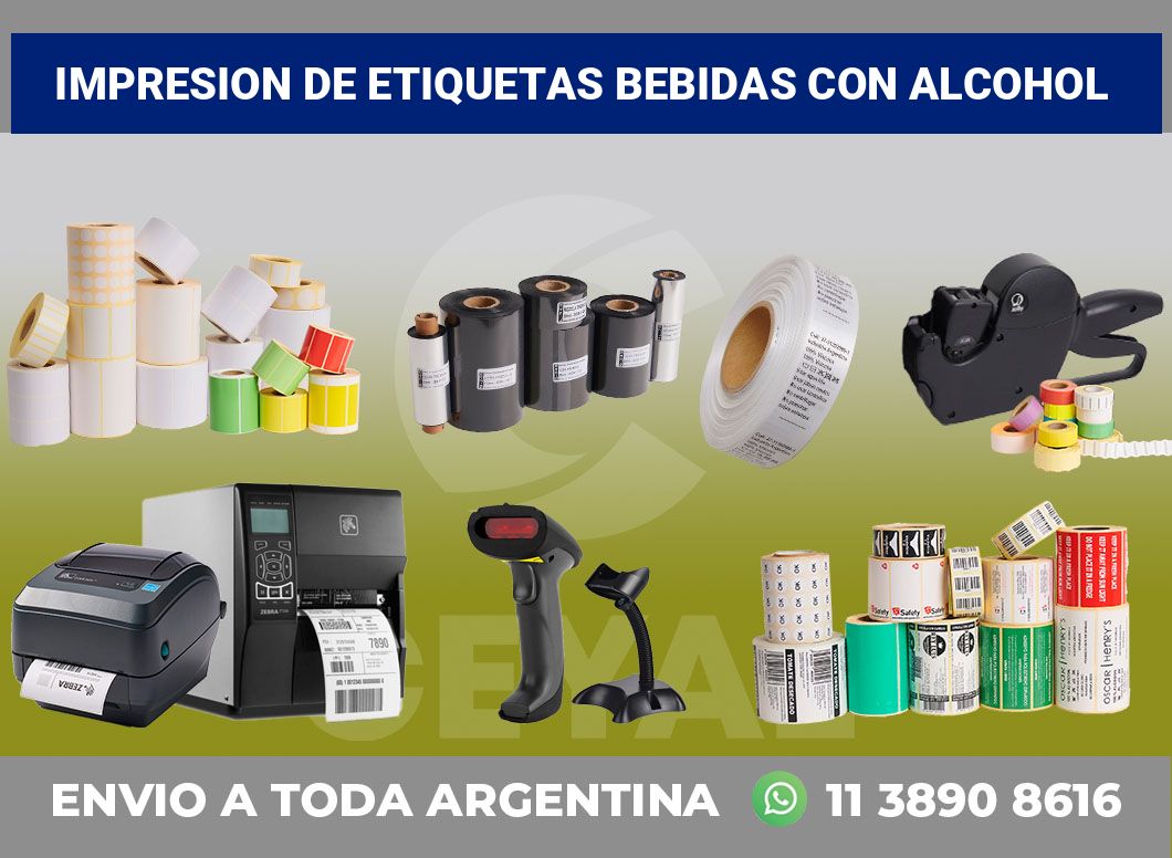 Impresion de etiquetas Bebidas con alcohol