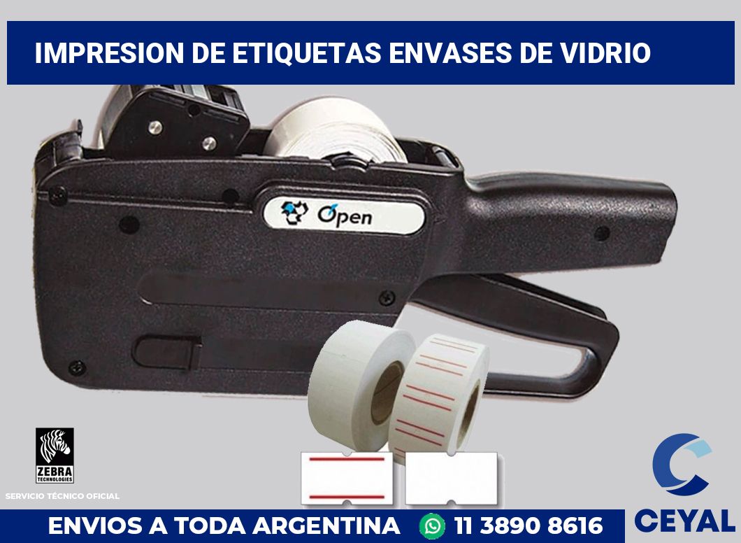 Impresion de etiquetas Envases de vidrio