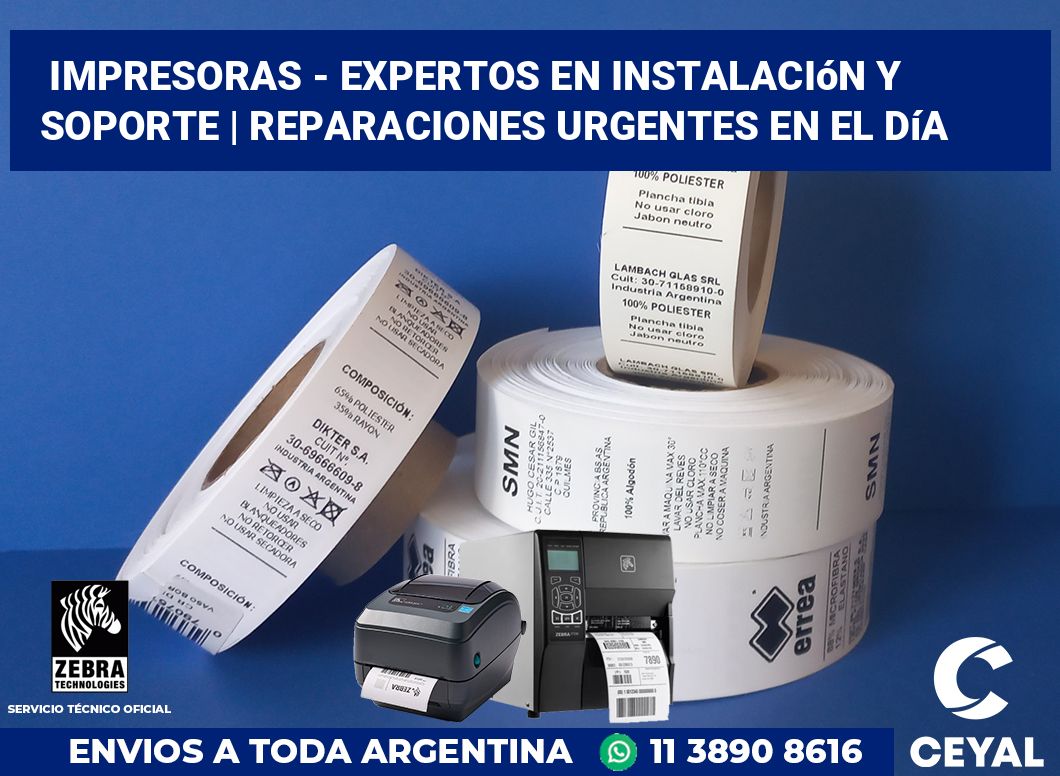 Impresoras - Expertos en instalación y soporte | Reparaciones urgentes en el día