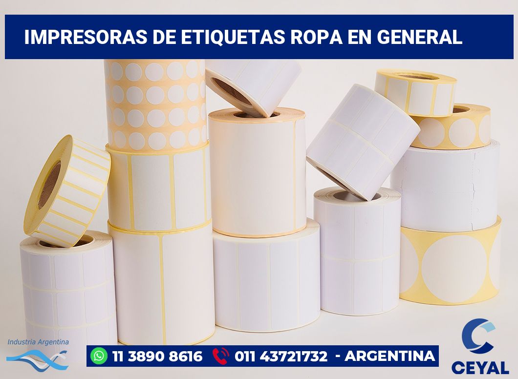 Impresoras de etiquetas Ropa en general