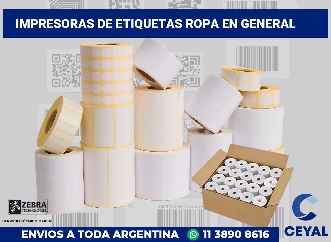 Impresoras de etiquetas Ropa en general