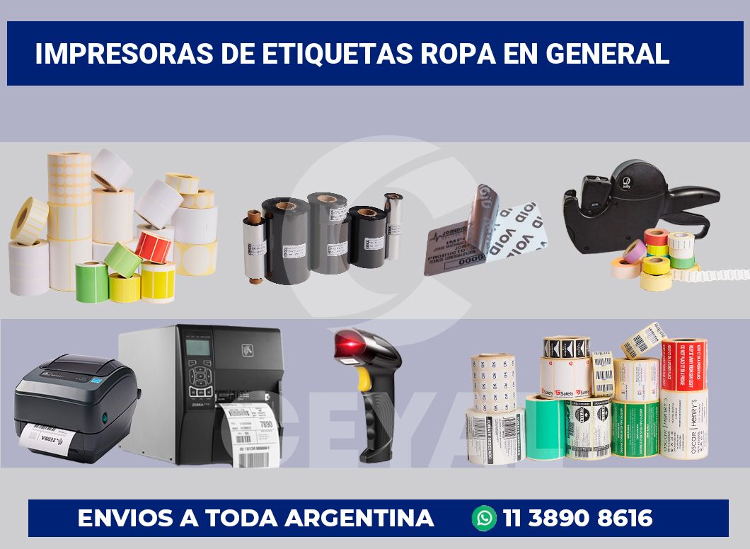 Impresoras de etiquetas Ropa en general
