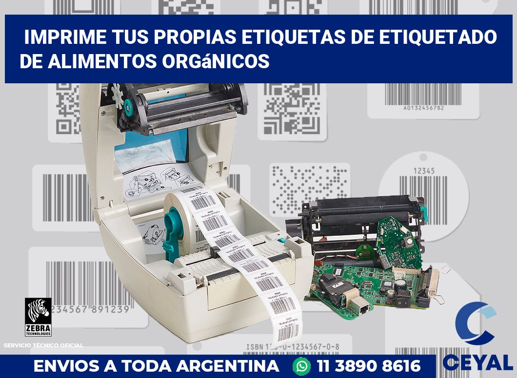 Imprime tus Propias Etiquetas de Etiquetado de Alimentos Orgánicos
